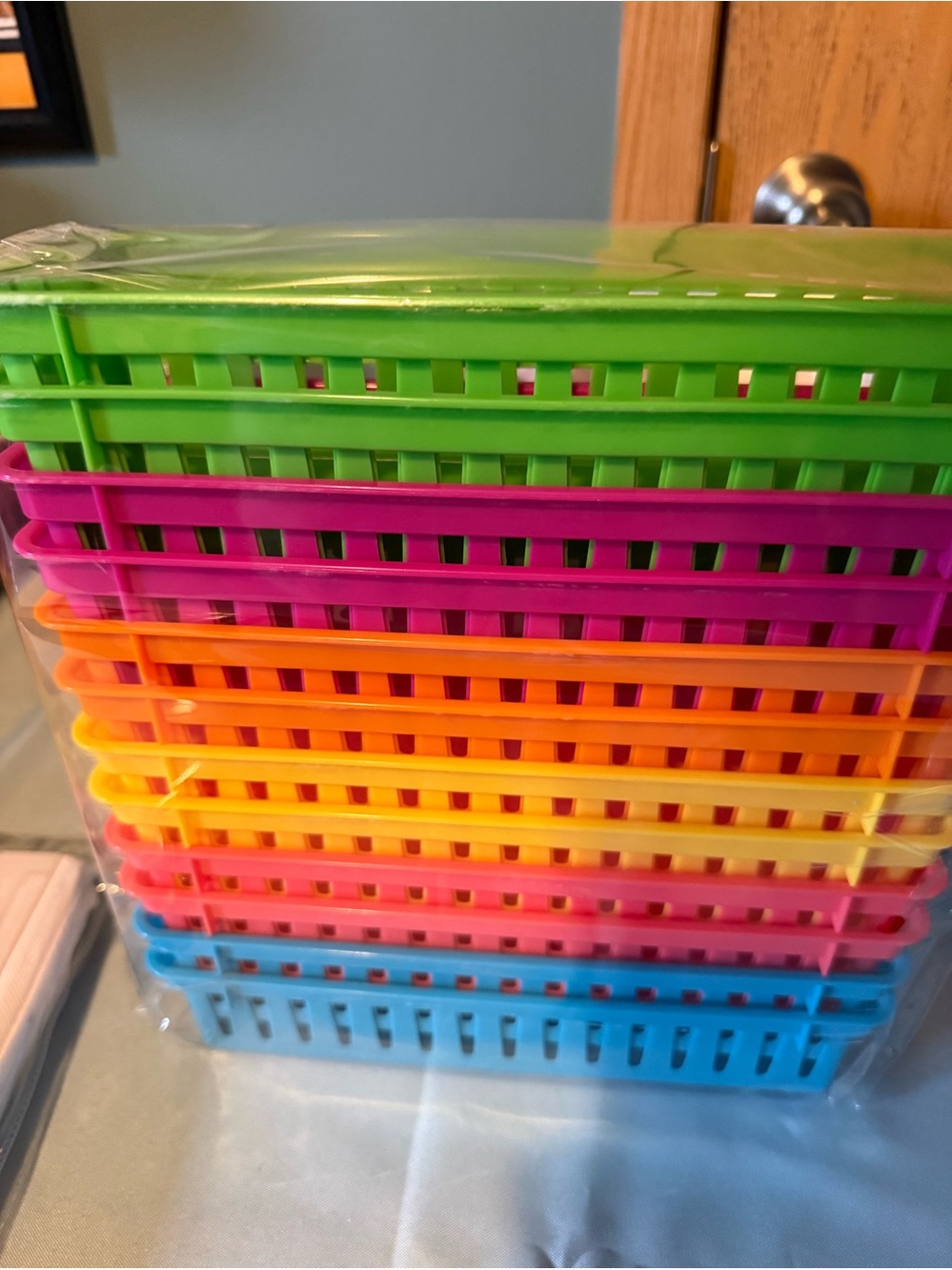 Colorful Plastic Storage Baskets - Multi-Color Pack